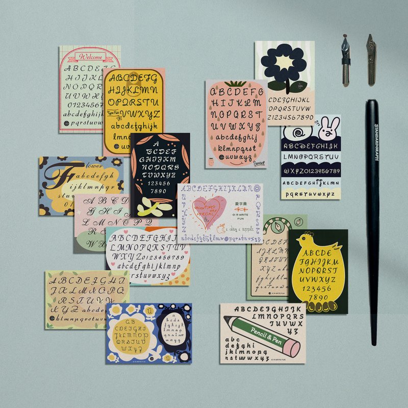 15 种 / 彩色套组+工具组 / 礼物 / 欧文书法 英文书法入门组合 - 插画/绘画/写字 - 纸 