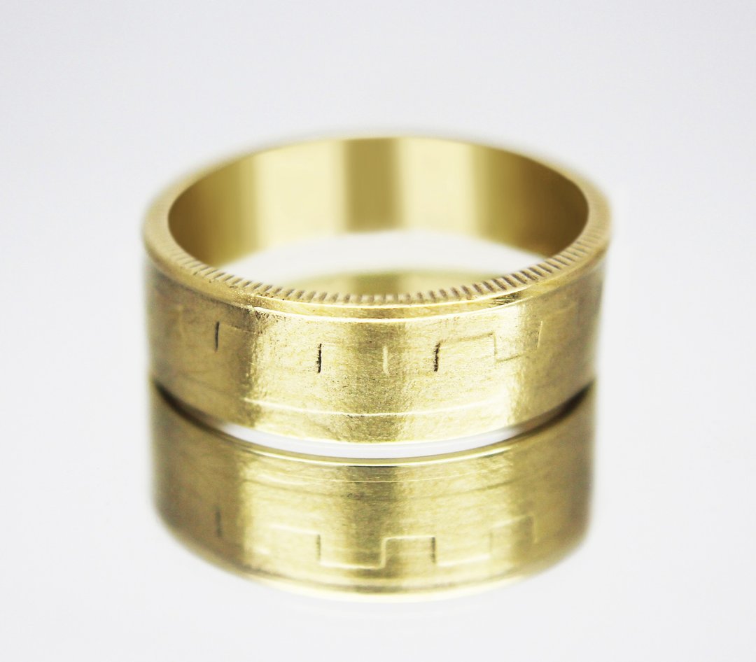 Italy Coin Ring 200 lire 1987 coin rings for men coin rings for women - 戒指 - 其他金属 