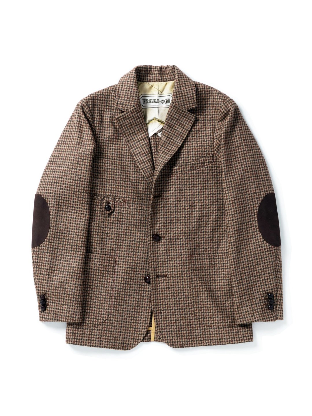 GAIA SPORT JACKET - HOUNDSTOOTH TWEED - 男装外套 - 羊毛 咖啡色