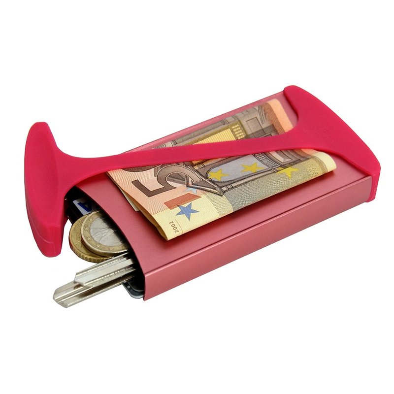 钱包 - 雾面/粉红色 - 零钱包 - 铝合金 红色