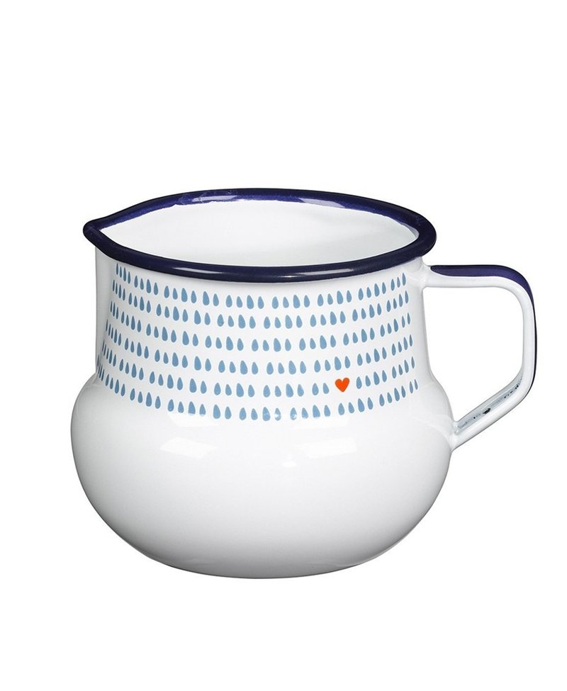 英国进口Wild & Wolf 珐琅牛奶壶/水壶/茶壶 (水滴图腾)-瑕疵出清 - 水瓶/水壶 - 珐琅 白色