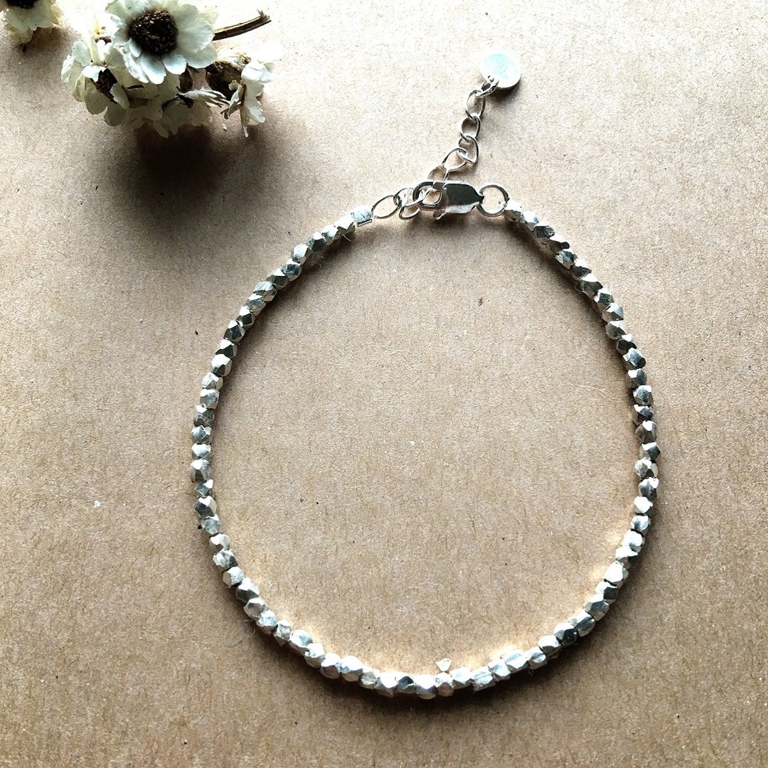 正正方方(中) 细手链  / 925纯银手链 / 925 silver bracelet - 手链/手环 - 其他金属 银色