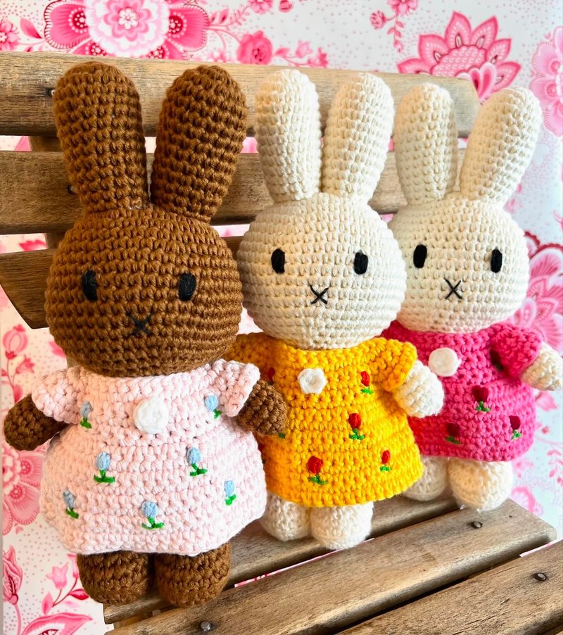 荷兰进口Miffy【郁金香系列】Just Dutch授权正版手工钩针米非兔 - 玩偶/公仔 - 棉．麻 多色