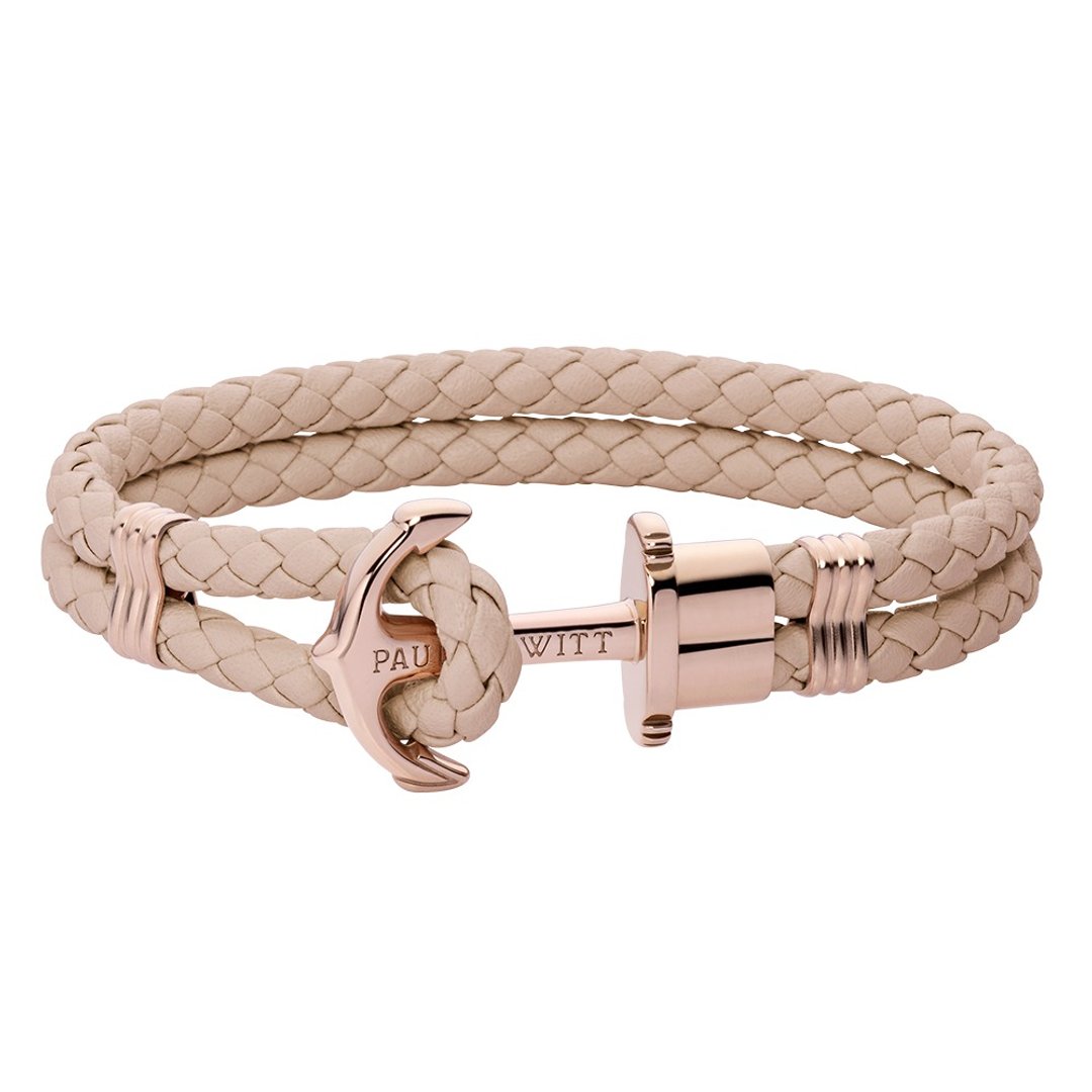 Paul Hewitt Anchor Bracelet PHREP Rose Gold PH-PH-L-R-H - 手链/手环 - 真皮 卡其色
