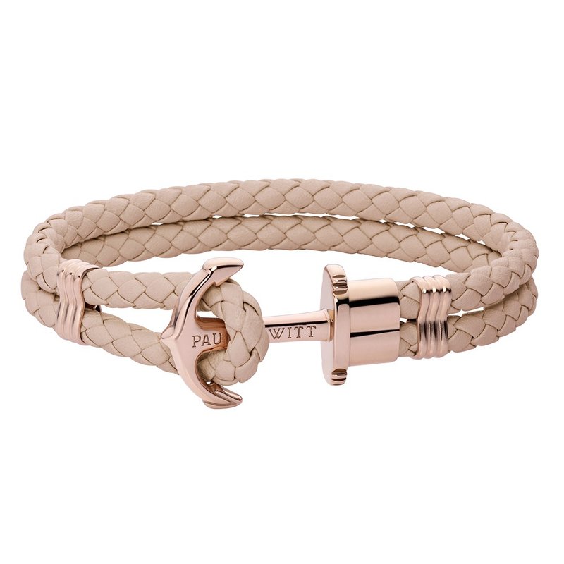 Paul Hewitt Anchor Bracelet PHREP Rose Gold PH-PH-L-R-H - 手链/手环 - 真皮 卡其色