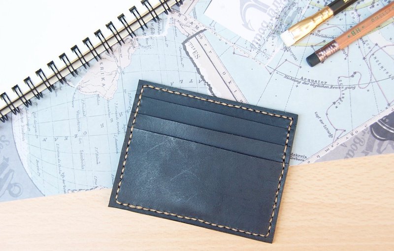 皮革名片夹 卡套 悠游卡套   尊爵黑  免费刻字 - 名片夹/名片盒 - 真皮 黑色