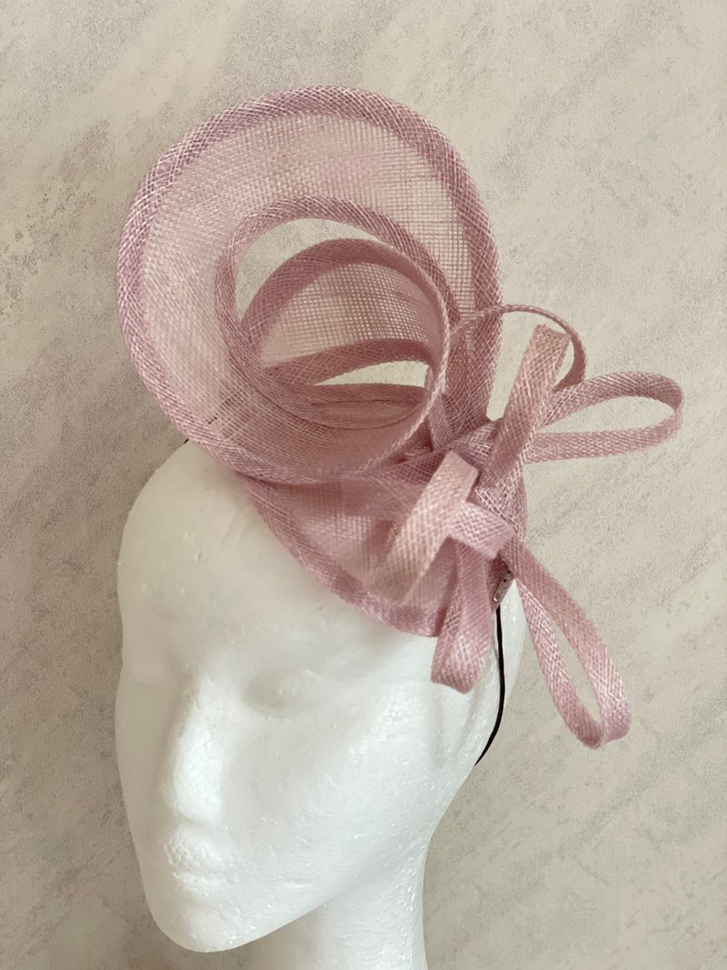 赛马日头饰-礼帽-英式头饰 - 发饰 - 亚麻 粉红色