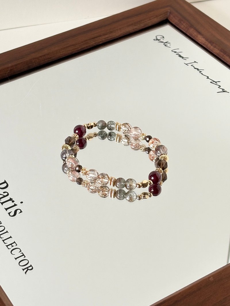 /余晖沉香/紫牙乌石榴石 茶水晶 红幽灵 黑金超 绿幽灵 - 手链/手环 - 水晶 咖啡色