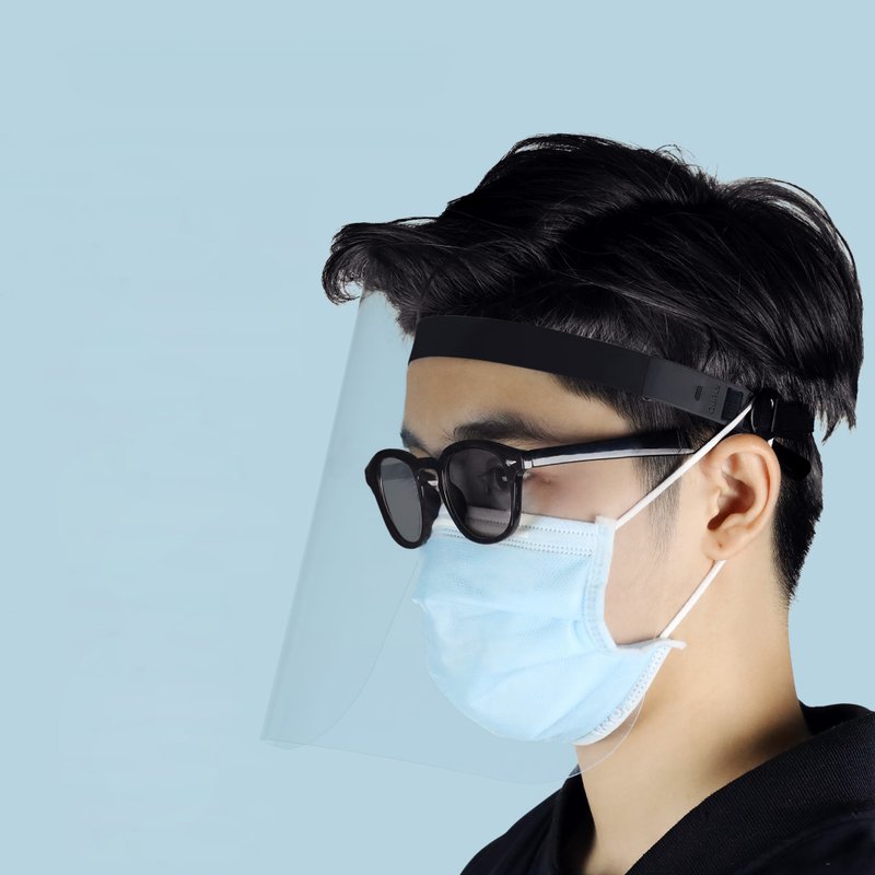 【防疫用品】 QUALY 防疫面罩可调整头围 (黑/灰) - 其他 - 塑料 透明