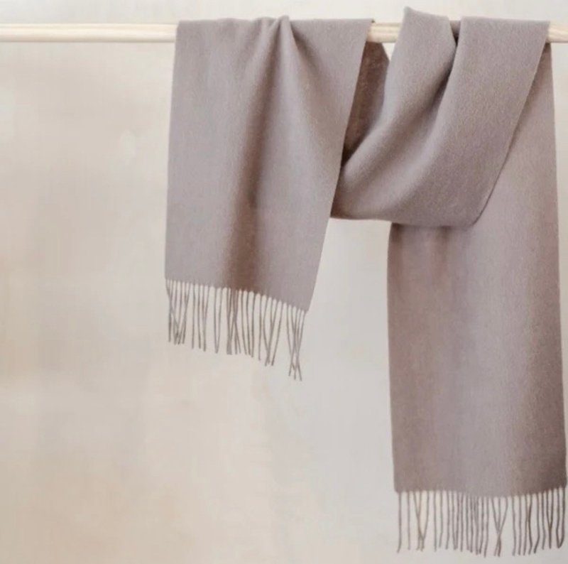 羊毛流苏围巾-藕棕色 现货供应 - 围巾/披肩 - 羊毛 