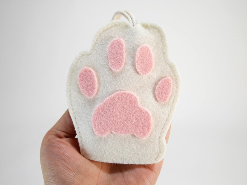 可爱动物钥匙包－白猫掌 - 钥匙链/钥匙包 - 聚酯纤维 白色