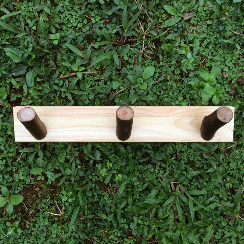 衣帽MEMO架_3勾 原味树枝、顶部可放MEMO - 墙贴/壁贴 - 木头 橘色