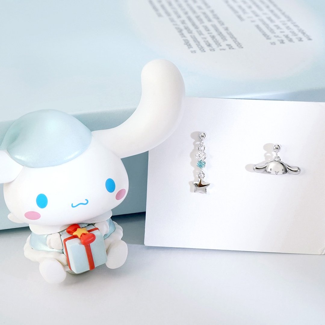 Small Gift for U系列-Cinnamoroll 大耳狗喜拿礼物纯银耳环 - 耳环/耳夹 - 纯银 银色