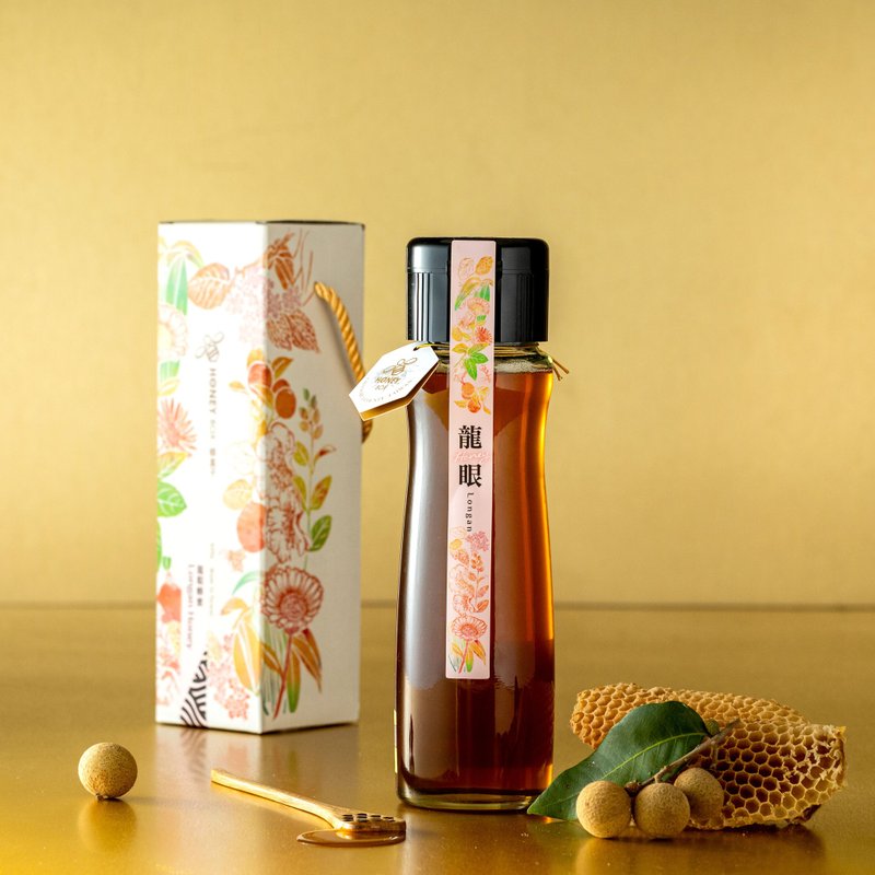 产销履历龙眼蜜 曲线瓶 620g - 蜂蜜/黑糖 - 玻璃 红色