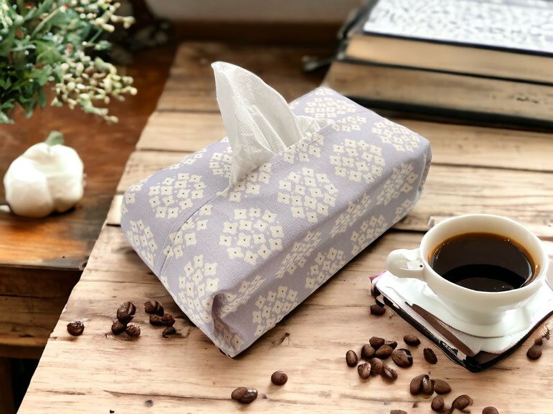 手作纸巾套。绣球花 - 收纳用品 - 棉．麻 紫色