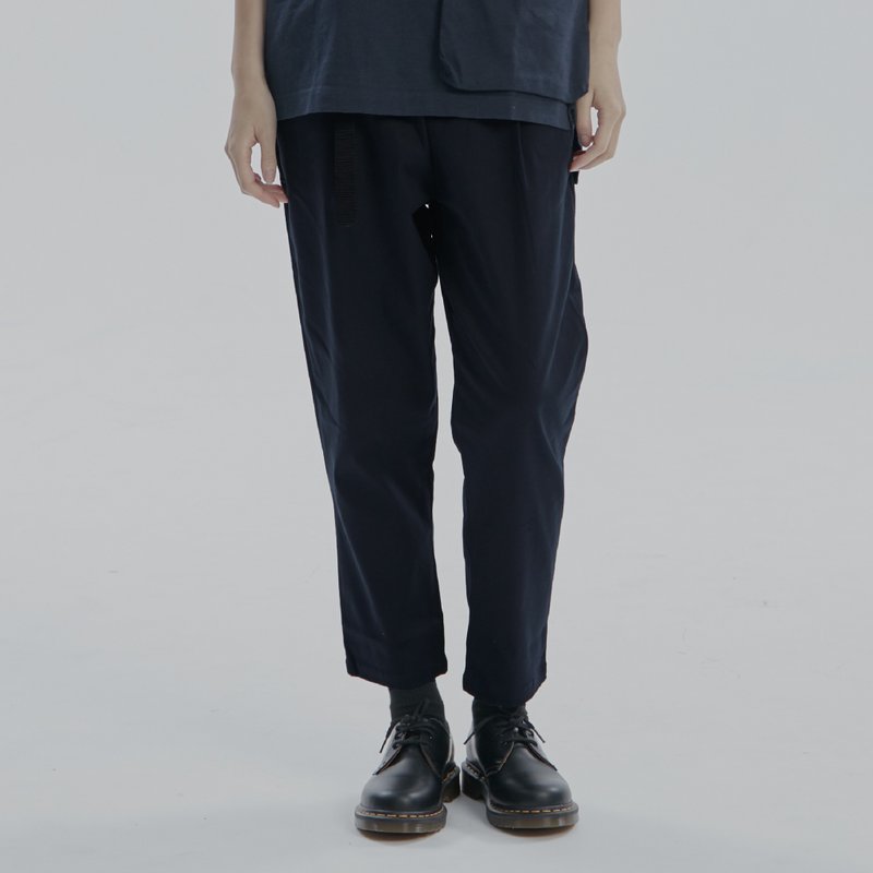 DYCTEAM - 宽版九分锥形裤 Ankle Length Pants (DB) - 中性裤装 - 棉．麻 蓝色