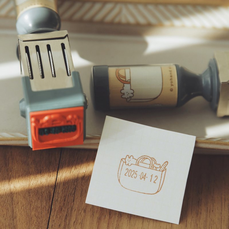 可调式日期印章 / 大 / 购物篮 - 印章/印台 - 木头 多色