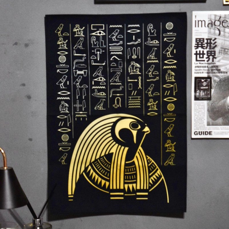 埃及文明系列 / 古埃及文挂布 - 墙贴/壁贴 - 棉 黑色