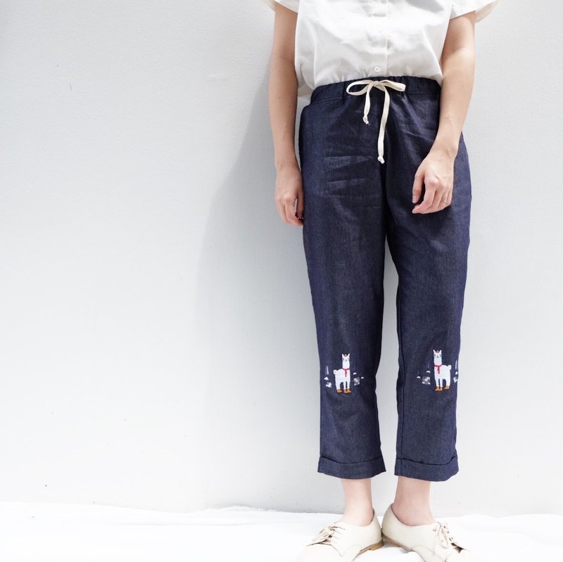 Alpaca Pants - 女装长裤 - 其他材质 蓝色