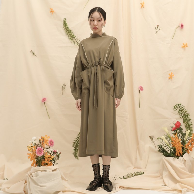 Hyacinth_风信子高领洋装_23AF107_绿 - 洋装/连衣裙 - 聚酯纤维 绿色