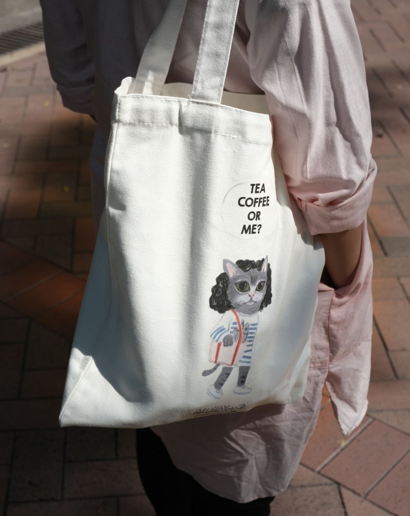 自家品牌PetWithYou2D  限量tote bag经典款托特包 全棉单肩帆布 - 手提包/手提袋 - 棉．麻 