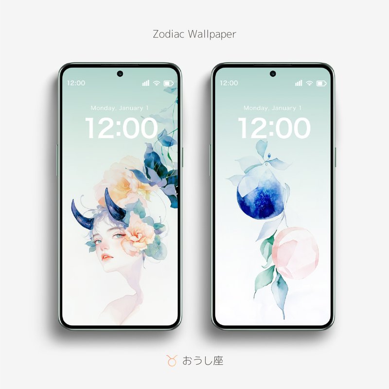 金牛座水彩风格插画壁纸 - 电脑手机桌布/贴图/App 图示 - 其他材质 
