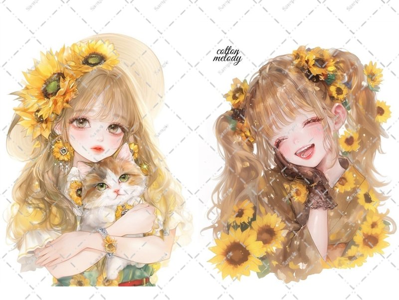 original sticker no.6291 人物贴纸 原创贴纸 人物贴纸 女孩贴纸 原创人物贴纸 - 贴纸 - 纸 