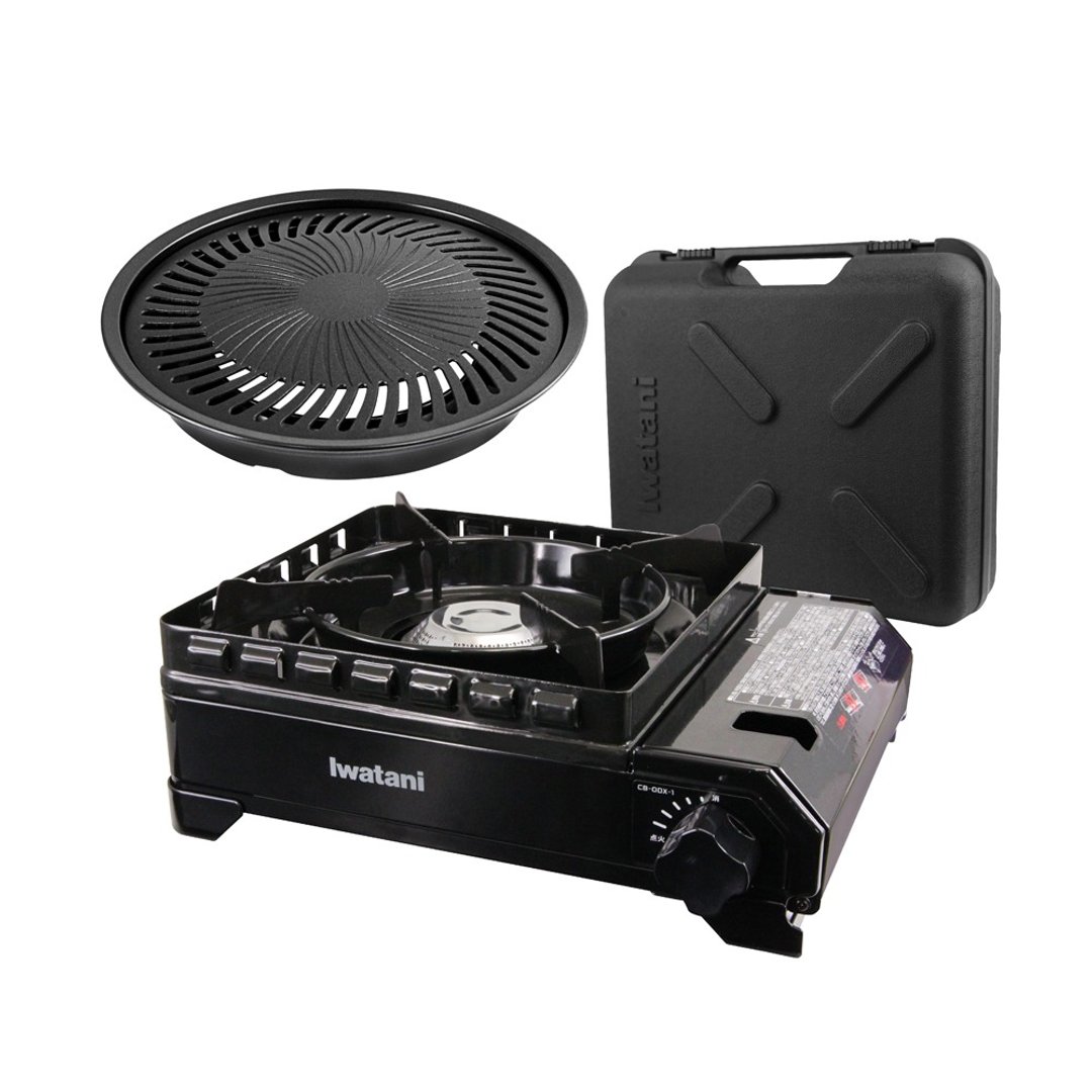 【Iwatani岩谷】新黑武士磁式瓦斯炉3.3kW-附收纳盒&27cm烧肉盘 - 露营用品 - 其他材质 黑色