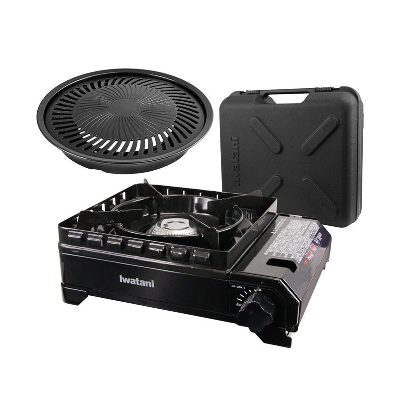 【Iwatani岩谷】新黑武士磁式瓦斯炉3.3kW-附收纳盒&27cm烧肉盘 - 露营用品 - 其他材质 黑色