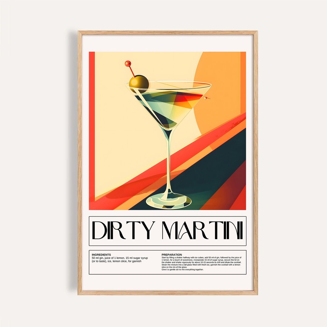 冷调马丁尼 Dirty Martini / 调酒艺术挂画 画芯 海报 无框画 - 海报/装饰画/版画 - 纸 