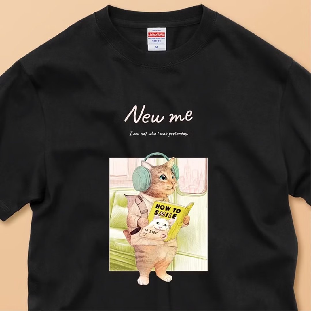 NEW ME — 明天会有人陪我一起笑？ / 安心的品质 / 经典纯棉T恤 - 女装 T 恤 - 棉 白色