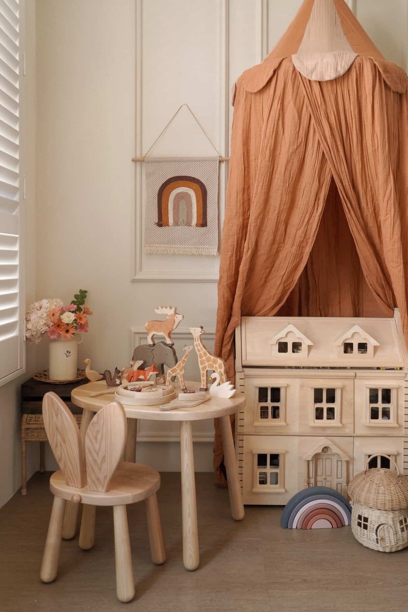 Lemi Toys Little Littles 小兔跳跳实木儿童椅 - 儿童家具 - 木头 卡其色