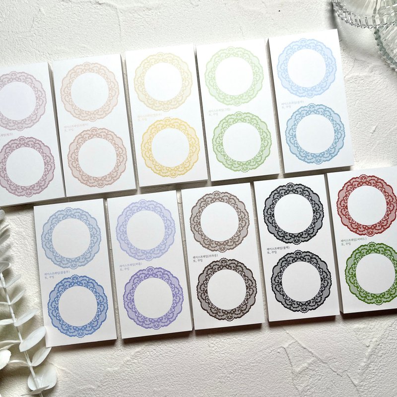 蕾丝边框记事本 - 贴纸 - 其他材质 多色