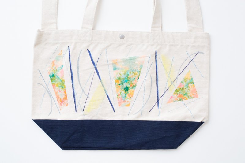 画作手提单肩包 - 侧背包/斜挎包 - 棉．麻 蓝色