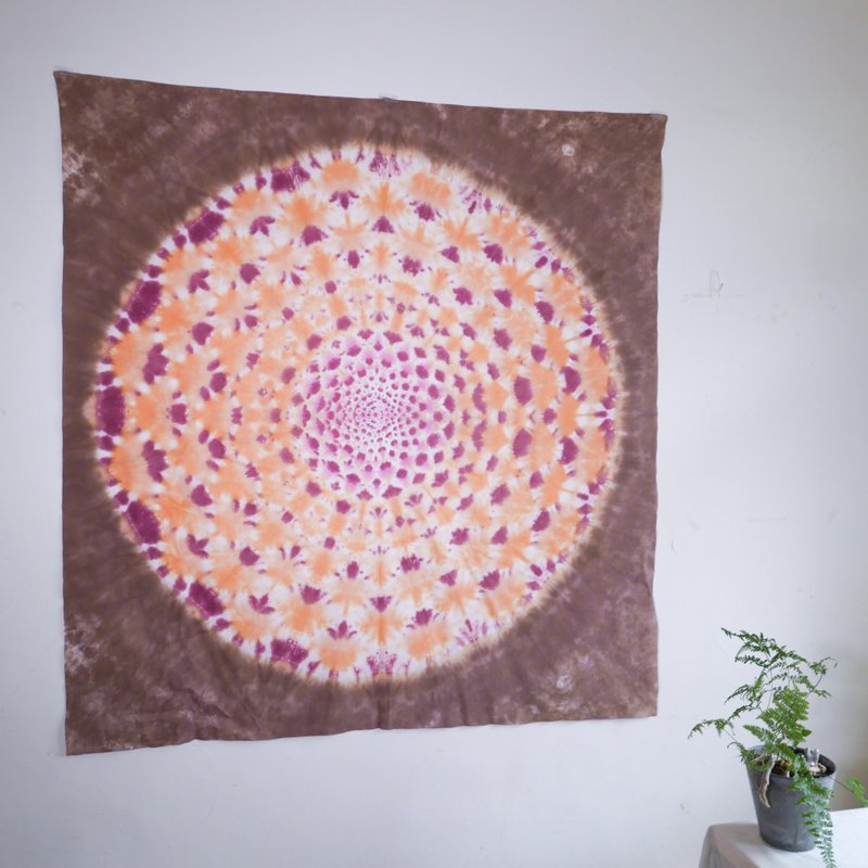 丰土 曼陀罗挂布/ 瑜珈 静心 冥想 /职人手工渲染 只有一件 - 墙贴/壁贴 - 棉．麻 橘色