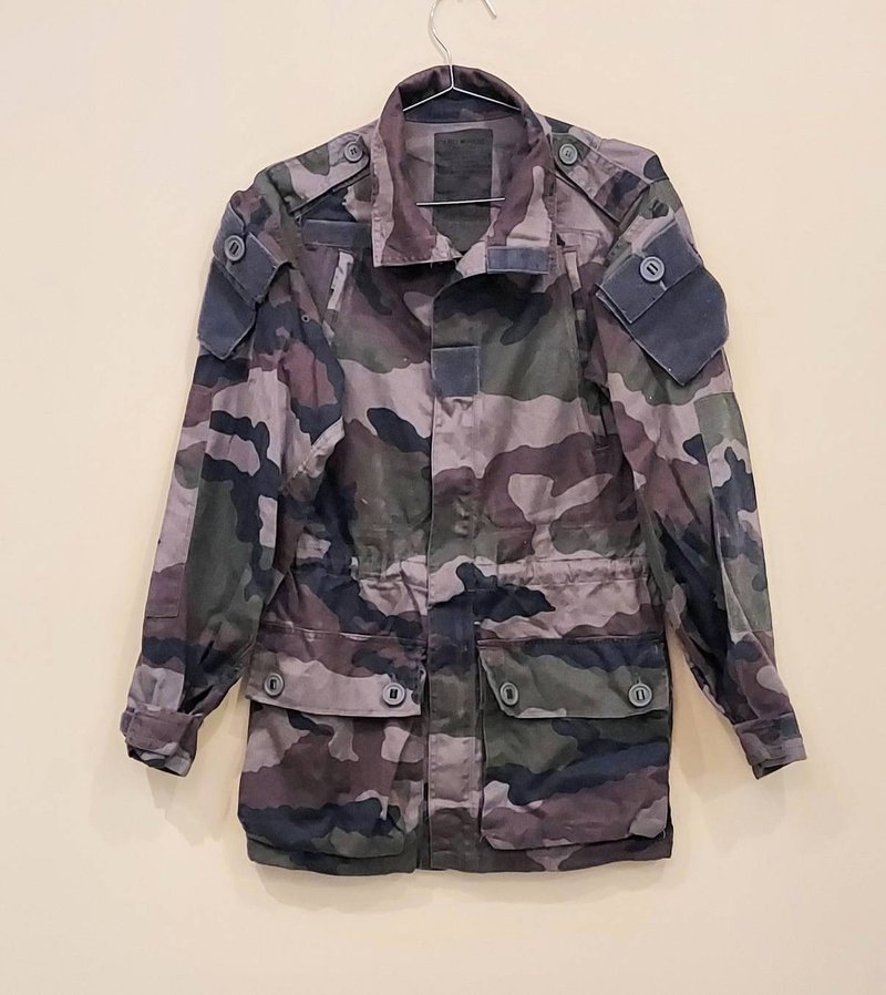 法国公发T4迷彩防风高领拉链夹克 军用外套大衣 I 款 法国制 - 女装休闲/机能外套 - 棉．麻 绿色