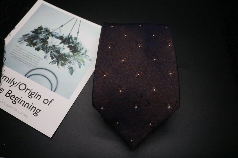 紫色小碎花真丝领带/休闲百搭优雅necktie - 领带/领带夹 - 丝．绢 紫色