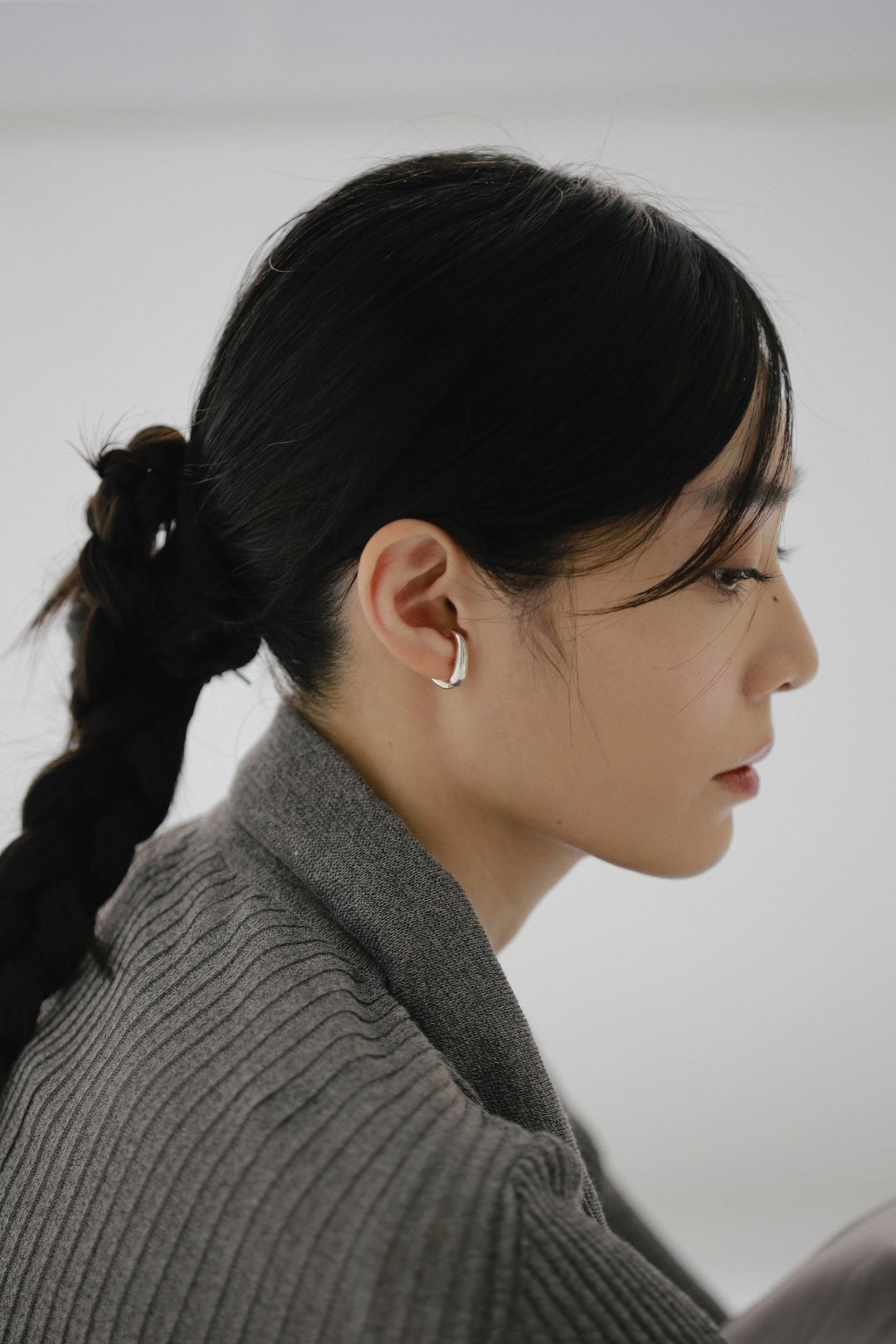 trickle Earrings 流淌耳环 - 耳环/耳夹 - 纯银 透明