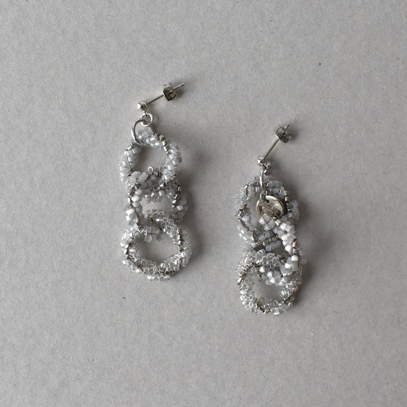 锁链 S / silver_2025.12. - 耳环/耳夹 - 玻璃 