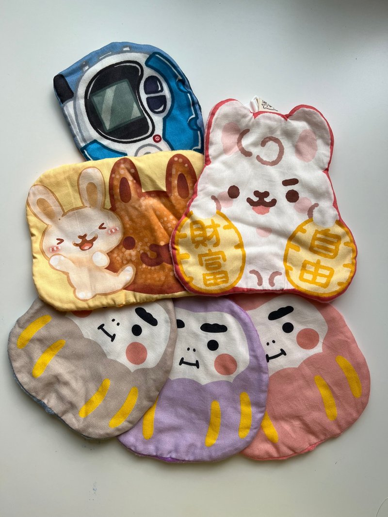 拼拼布。手作 - 造型豆豆毯手帕巾、安抚巾 - 围嘴/口水巾 - 棉．麻 灰色