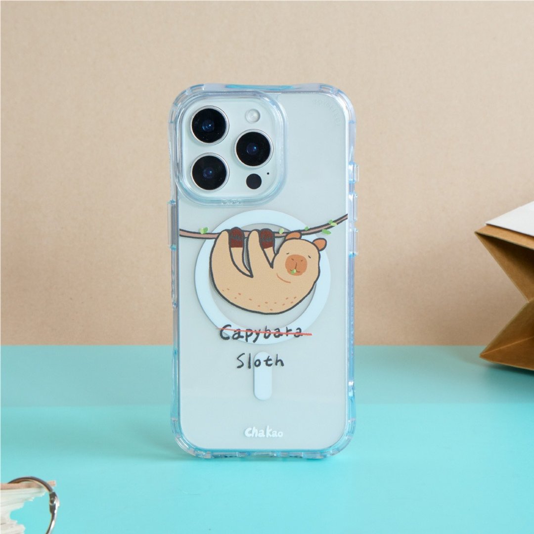 查高插画水豚当树懒抗黄防摔MagSafe iPhone手机壳 - 手机壳/手机套 - 塑料 多色