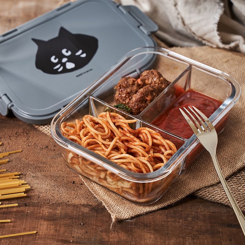 FUSHIMA X NYA- 全隔玻璃保鲜盒 1000ML - 便当盒/饭盒 - 玻璃 灰色