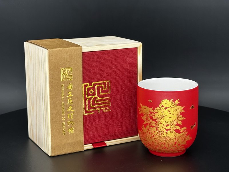 【ViREO】常玉灿若繁华 丽致单杯松木礼盒组 烈艳红 | 历史博物馆 - 茶具/茶杯 - 瓷 红色