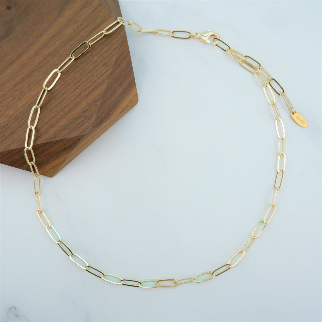 Oval Chain Short Necklace - 项链 - 贵金属 金色
