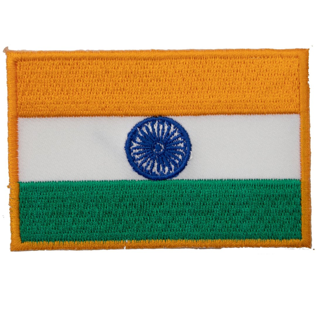 INDIA  印度 国旗 热烫徽章 电绣补丁贴 熨斗布标贴纸 电绣徽章 - 徽章/别针 - 绣线 多色