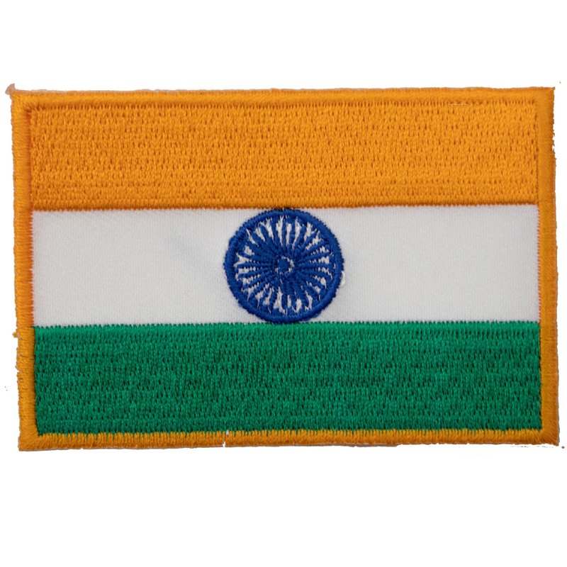 INDIA  印度 国旗 热烫徽章 电绣补丁贴 熨斗布标贴纸 电绣徽章 - 徽章/别针 - 绣线 多色