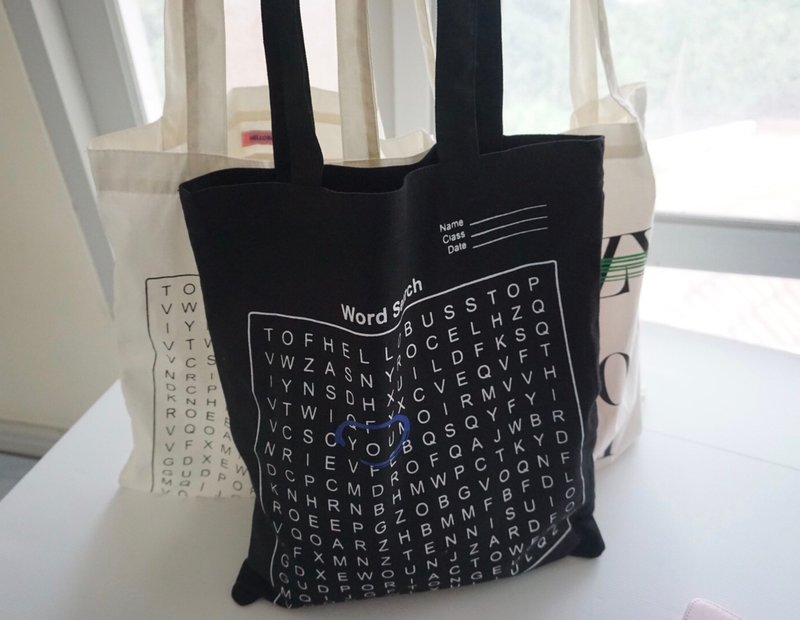 YOU tote bag (word search) - 手提包/手提袋 - 其他材质 白色