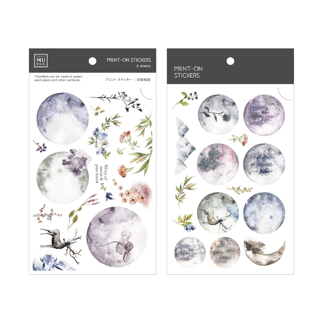 【Print-On Stickers 转印贴纸】no.226-星空故事 | 花草系列 - 贴纸 - 其他材质 紫色