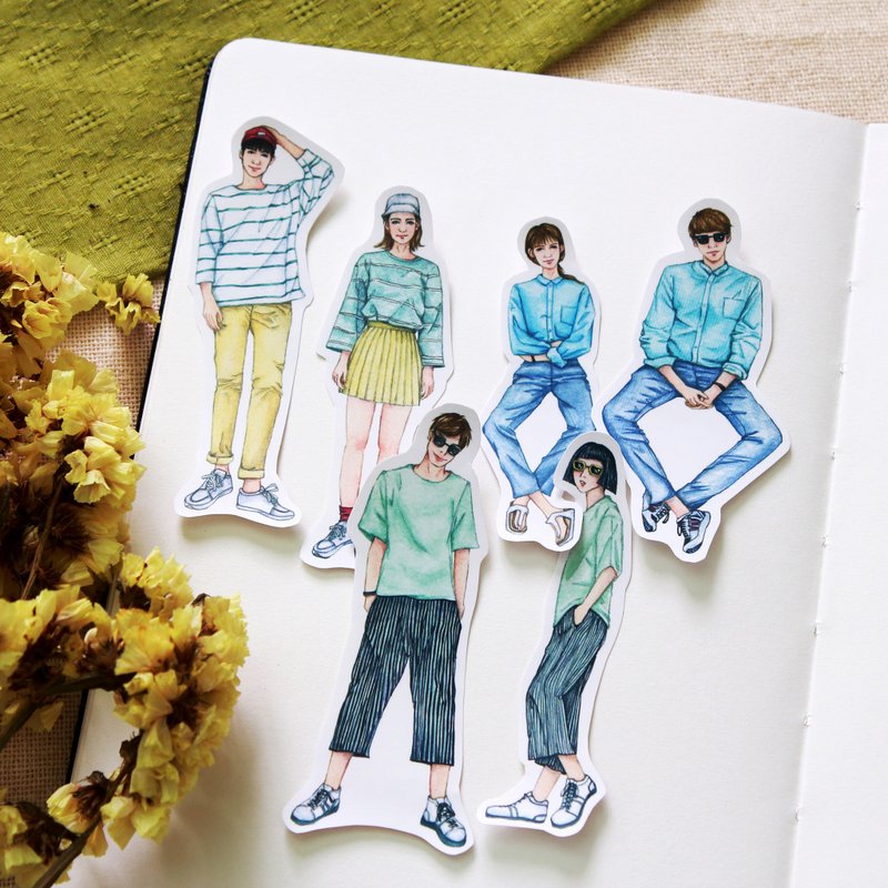 【夫妻脸情侣档】6入贴纸组 - 贴纸 - 纸 