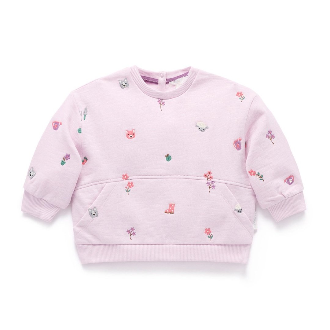 澳洲Purebaby有机棉女童长袖保暖上衣12M~5T 粉红花园 - 童装上衣 - 棉 